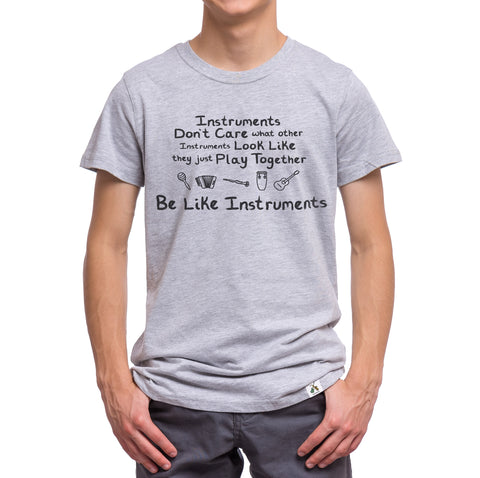 Gray Teen and Adult Music Instrument T-Shirt