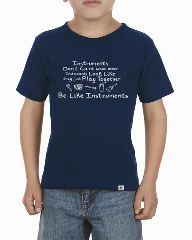 Navy blue toddler music instrument shirt